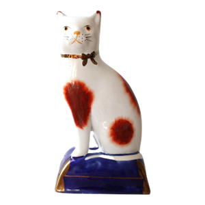 Staffordshire Style Vintage Hand Painted Fitz Cat Figurine
