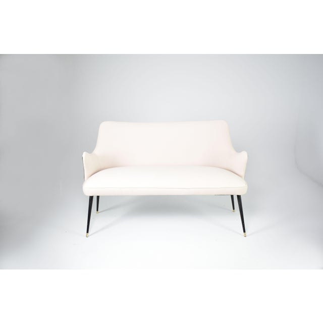 Osvaldo Borsani Italian Two-Tone Velvet Sofa by Osvaldo Borsani, Circa 1950 For Sale - Image 4 of 12