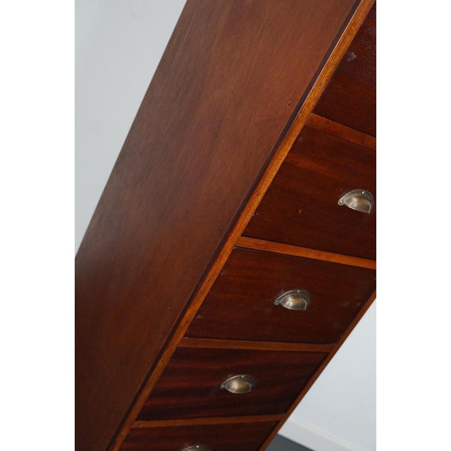Mid-Century Dutch Industrial Mahogany Apothecary Cabinet For Sale - Image 11 of 17