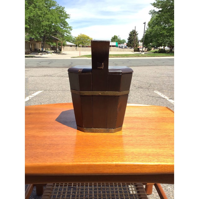 Early 20th Century Mid-Century Modern Hand-Carved Teapot Caddy With Brass Hardware For Sale - Image 4 of 12