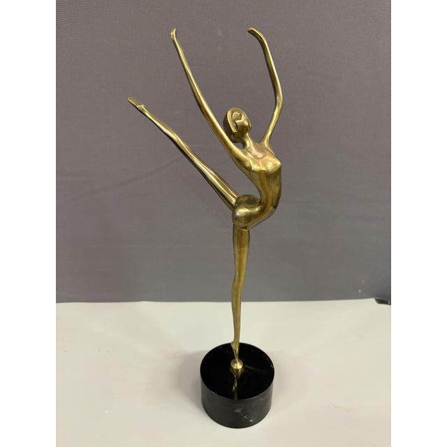 Brass Dancer with Wooden Base, 1980 For Sale - Image 11 of 11