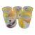 Vintage 1990s Pastel Frosted Glass Postmodern Paint Splash Rocks Cocktail Glasses- Set of 5 For Sale