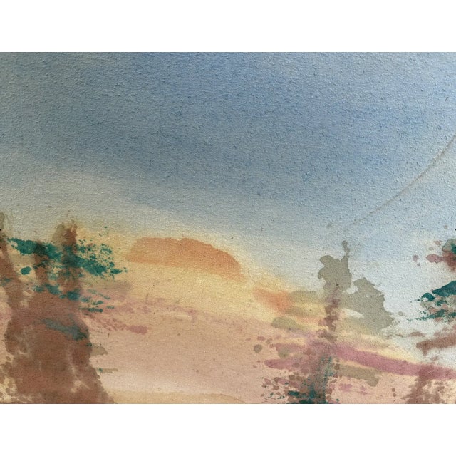 Vintage Painting - Frankenthaler Style Landscape For Sale - Image 4 of 9