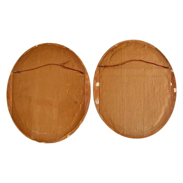 Vintage Ca 1950s, 18th Century Francis Wheatley’s ‘Cries of London’, Colored Engraving’s Prints in Oval Gilt Frames, a Set of 2 For Sale - Image 4 of 8