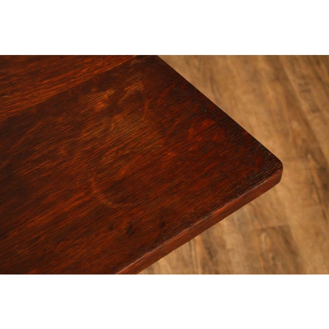 Early 20th Century Antique L. & J.G. Stickley Mission Oak Library Table For Sale - Image 5 of 18