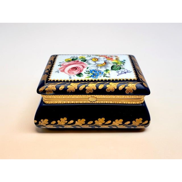 Black Porcelain Jewelry Box from Sèvres, 1970s For Sale - Image 8 of 8