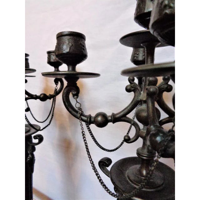 Traditional Empire 19th Century Bronze Candelabras Depicting Insects - a Pair For Sale - Image 3 of 13