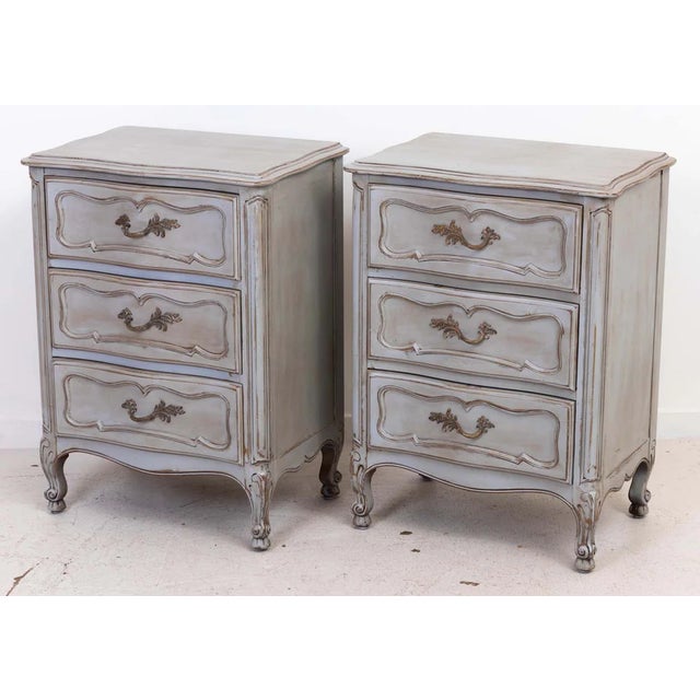 Wood Pair of Three Drawer End Tables For Sale - Image 7 of 9