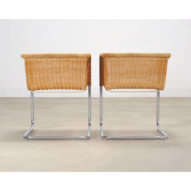 Set of Nine Harvey Probber D43 Rattan Wicker Cantilever Chairs For Sale - Image 18 of 18