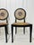 Pair of Mid 20th Century Italian Neoclassical Style Walnut & Cane Chairs With Medallion Backs For Sale In Raleigh - Image 6 of 7
