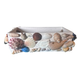 Coastal Sailor’s Valentine Style Mosaic Seashell Box For Sale