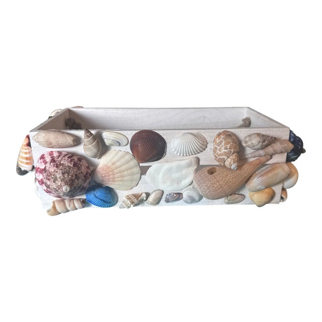 Coastal Sailor’s Valentine Style Mosaic Seashell Box For Sale