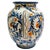 Vintage Italian Majolica Ceramic Vase With Heraldic Crest & Floral Scrollwork For Sale - Image 4 of 6