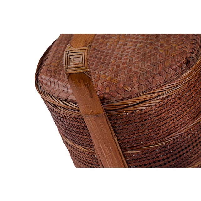 Vintage Antique 3 (Three) Tier Chinese Wedding Basket For Sale - Image 9 of 9