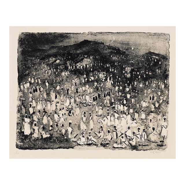 1961 Adolph Dehn Haitian Nights Lithograph For Sale