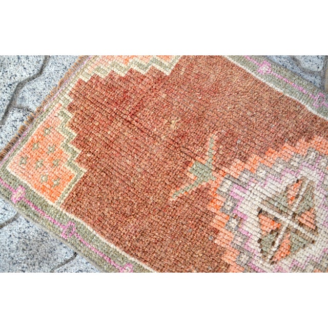 Handmade Oushak Turkish Rug For Sale - Image 4 of 6