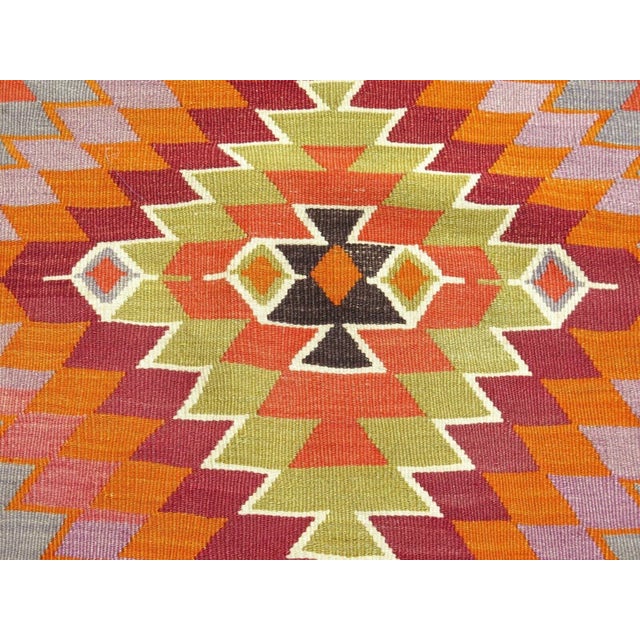 Vintage Turkish Kilim Rug - 65" X 118" For Sale - Image 4 of 11