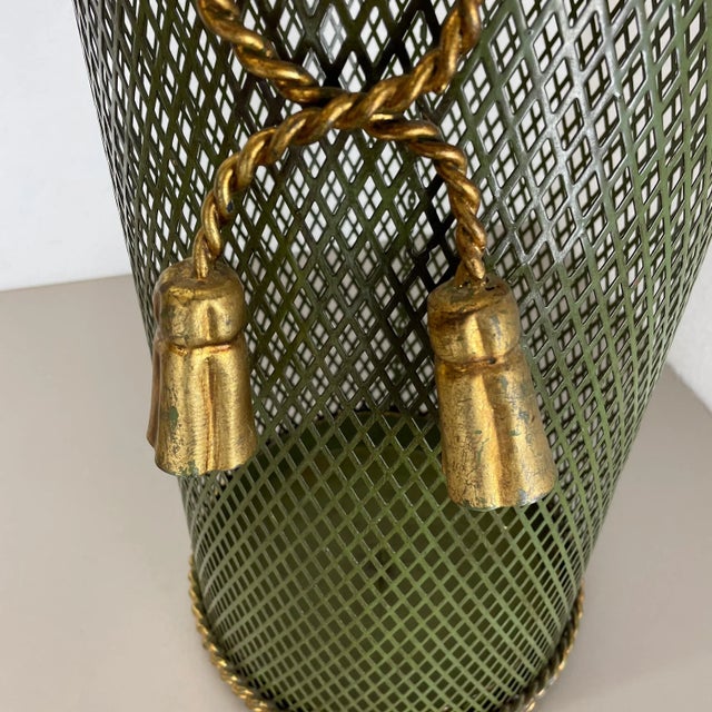 Hollywood Regency Gilded Metal Umbrella Stand by Li Puma, Firenze, Italy, 1950s For Sale - Image 10 of 18