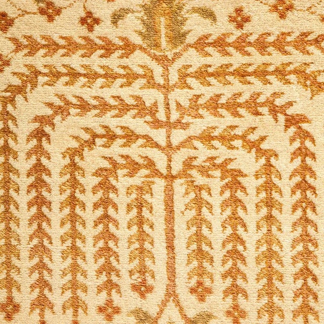 Traditional Mogul Collection Hand-Knotted Area Rug - Ivory 9' 2" x 13' 5" For Sale - Image 3 of 4