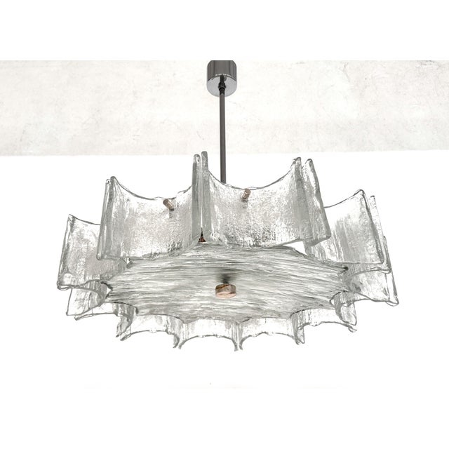 Large Ice Glass Chandelier by Kaiser Leuchten, 1970s For Sale - Image 8 of 18