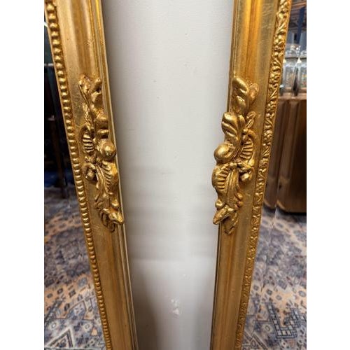 French Louis XVI Style Giltwood and Plaster Figural Beveled Mirrors, Set of 2 For Sale - Image 4 of 6