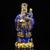 Metal Late 19th Century Set of 3 Gilt Bronze and Enamel Fu Lu Shou Statues, 1.8kg Each For Sale - Image 7 of 9
