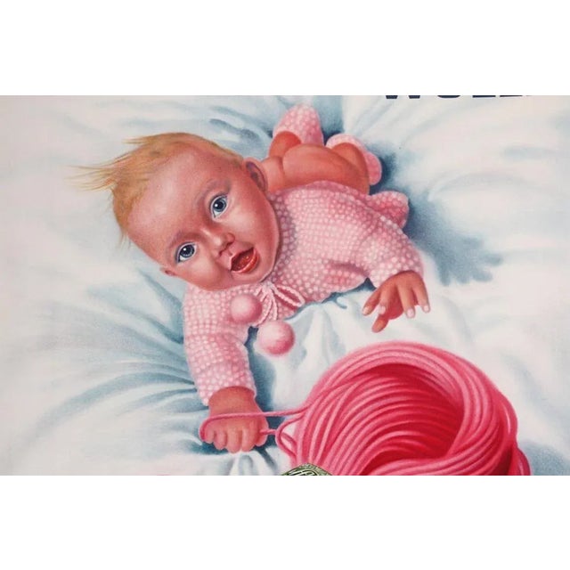 Vintage Poster Swiss Schaffhauser Wolle Wool Yarn Knitting 1935 For Sale - Image 4 of 12