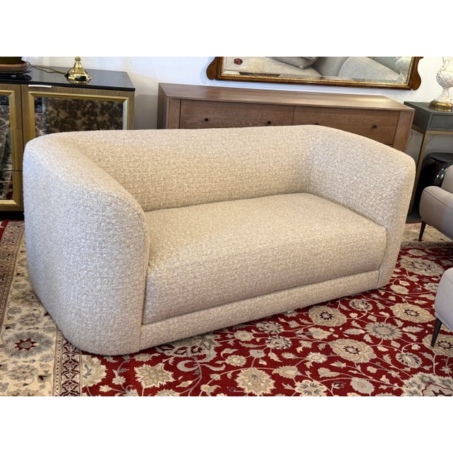 Crate & Barrel Contour Collection Apartment Sofa, Oat For Sale - Image 9 of 12