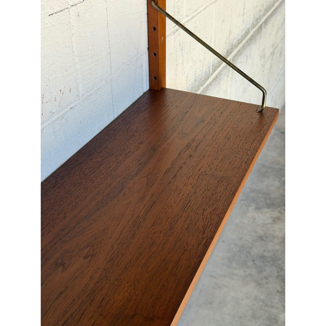 Cado Vintage Cado Teak Wall-Mounted Shelving System With 3 Adjustable Shelves – Danish Modern Mid-Century Wall Unit For Sale - Image 4 of 10