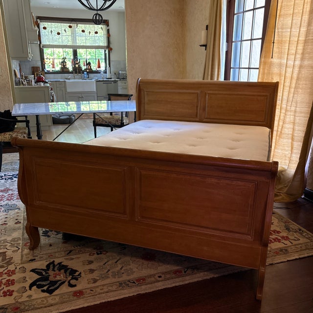 Wood Ethan Allen Country French Queen Sleigh Bed For Sale - Image 7 of 12