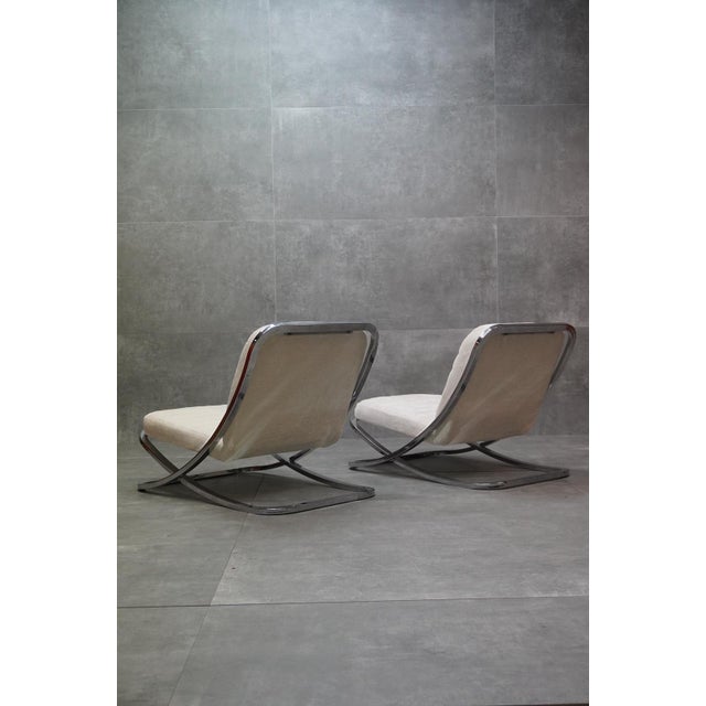 1970s Steel Armchairs, 1970s, Set of 2 For Sale - Image 5 of 8