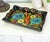 1930s Hand Painted Mexican Folk Art Tray With Polychrome Flowers and Bird For Sale - Image 10 of 16