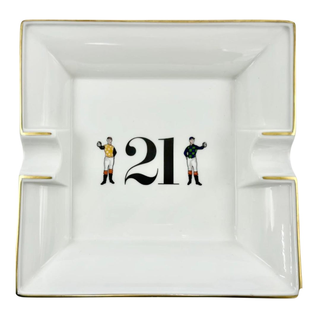 Vintage the 21 Club Nyc Restaurant Equestrian Jockey Porcelain