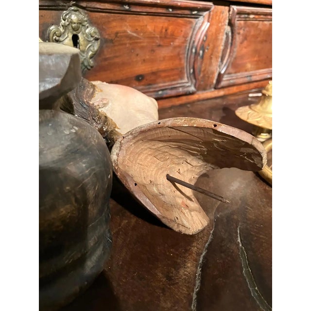 Beige Italian Artist, Carved Polychrome Female Bust Sculpture, 1700s, Lacquered Wood For Sale - Image 8 of 12