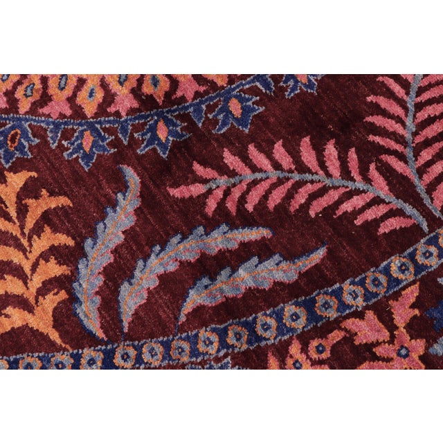Textile Boho Chic Ziegler Red/Blue Wool Runner Rug- 9'11'' X 10'3'' For Sale - Image 7 of 10