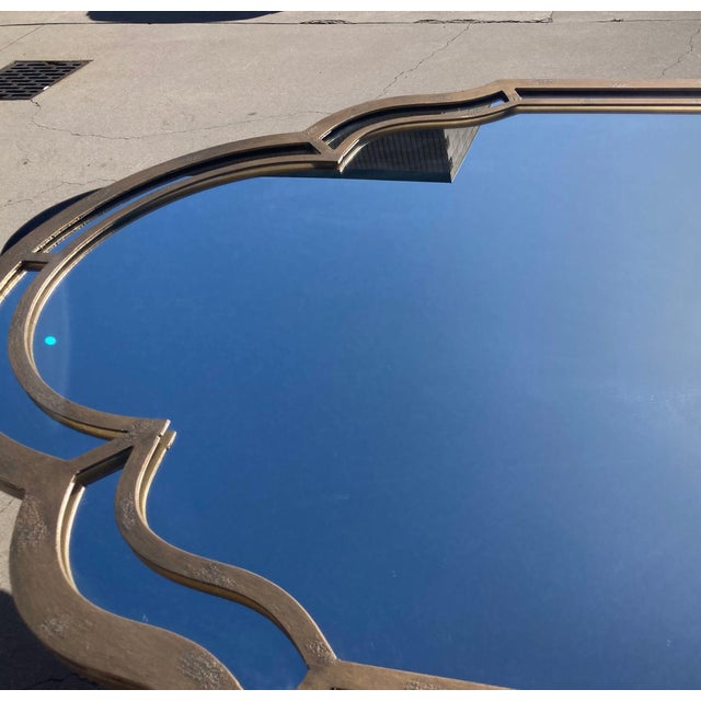 Mid 20th Century Large Forged Bronze Iron Arched Mirror 6ft 8 Spanish Moorish Colonial Style For Sale - Image 5 of 18