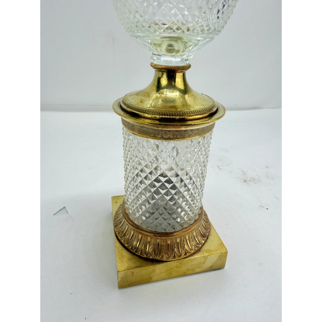 French Empire Ormolu-Mounted Cut-Crystal Baccarat Style Vase, 19th Century For Sale In Providence - Image 6 of 12