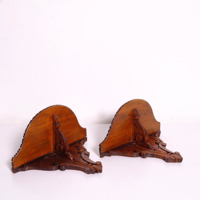 Small Wall Shelves and Consoles in Fir Wood, 1900s, Set of 2 For Sale - Image 10 of 15