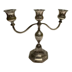 Vintage Hotel Silver Candleholder