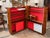 Mid-Century Modern Mid Century Modern Teak Folding Bar With Red Interior For Sale - Image 3 of 14
