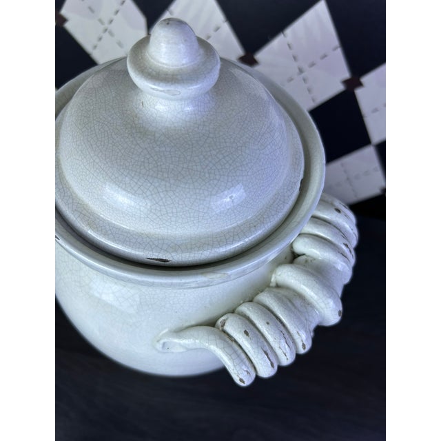 1970s Italian Torcivia E Todaro for Fortunata Crackle Glaze Lidded Urn For Sale - Image 9 of 18