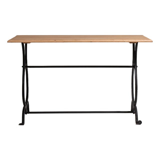 Cast Iron Bistro Table on Casters, Antique, France, Early 20th Century For Sale