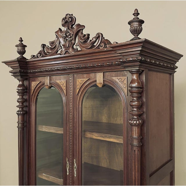 19th Century French Napoleon III Period Neoclassical Mahogany Bookcase ~ Bibliotheque For Sale - Image 15 of 18