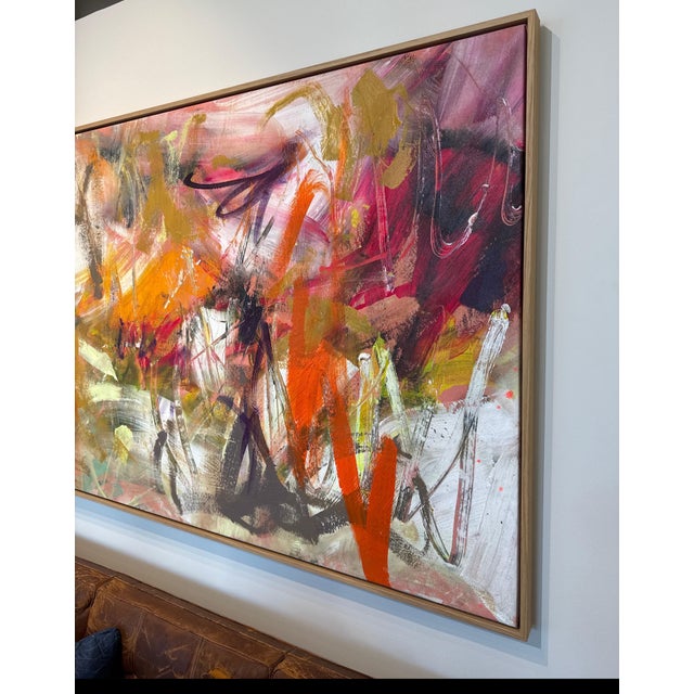 Red Mirtha Moreno Oil on Canvas Painting “AbEx Horizontal Series 03” 2025 For Sale - Image 8 of 10