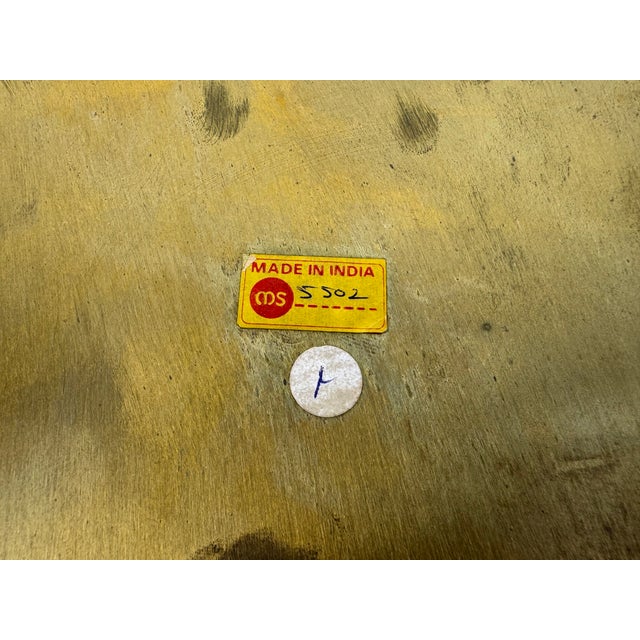 Brass Vintage Brass Gallery Tray With Pierced Rim and Ornate Handles For Sale - Image 8 of 8