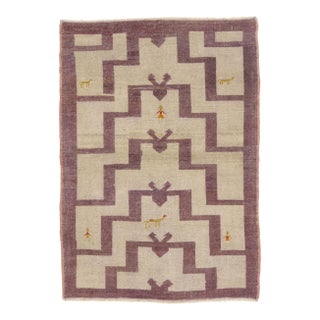Vintage Turkish Tulu Rug, 03'01 X 04'03 For Sale