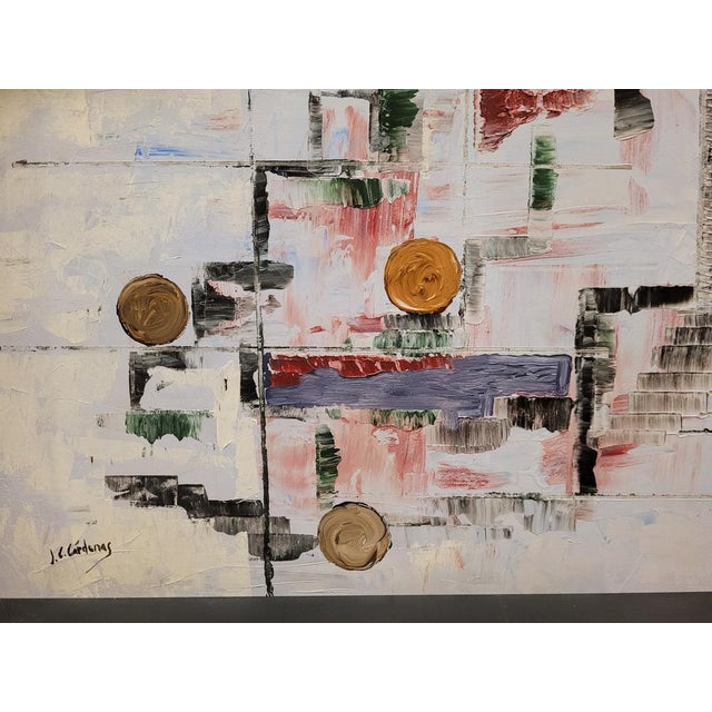 Blue J. C. Cárdenas, Composition, 20th Century, Acrylic on Canvas For Sale - Image 8 of 17