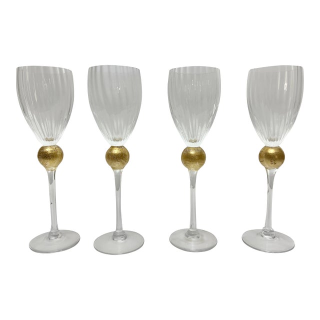 VIntage and Rare Union Street Glass. Gold Wine Manhattan 9.5" H X 2.5" For Sale