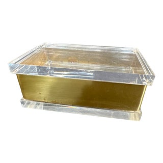 Acrylic Glass and Brass Box by Philippe Cheverny For Sale