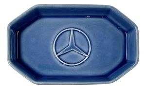 Vintage Mercedes Benz Blue Ceramic Ashtray Catchall Dish